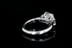 Classic Three Stone Engagement Ring Oval, Half Moon Side Stones