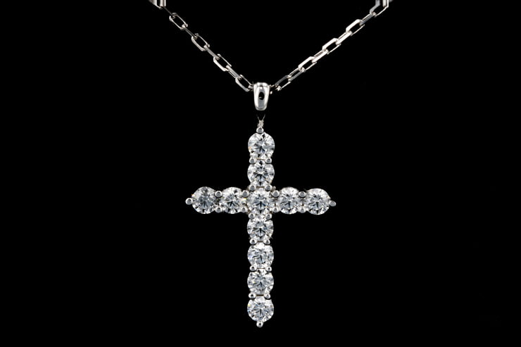 White Gold Medium Diamond Cross