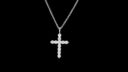 Necklaces White Gold XL Diamond Cross