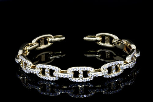 Bracelets Pave' Open Link Diamond Cuff