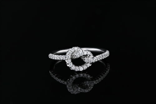 Pave' Love Knot French Pave' Eternity Band