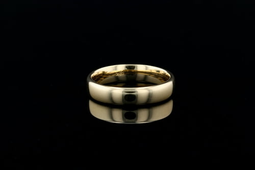 Men's Low Dome Yellow Gold Euro Band