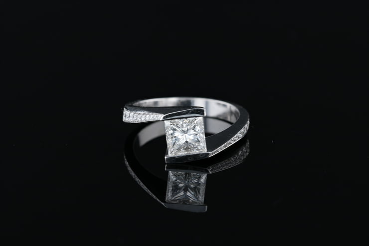Princess Cut Center Stone Engagement Ring