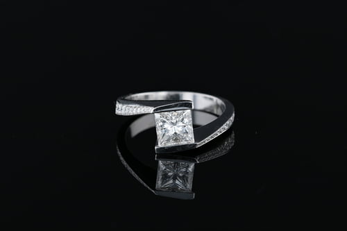 Rings Princess Cut Center Stone Engagement Ring