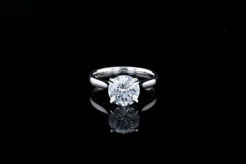 Solitaire with Eagle Claw Prongs, Tapered Band