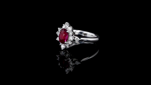 Oval Ruby Princess Diana Ring