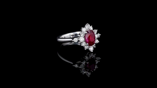 Oval Ruby Princess Diana Ring