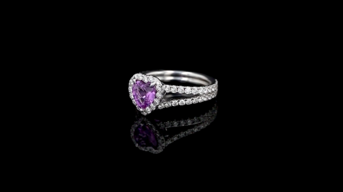 Heart Pink Sapphire Pave’ Ring