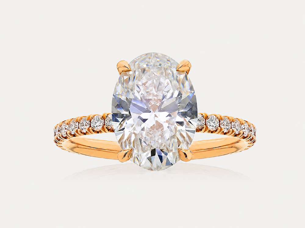 Oval Rose Gold Hidden Halo