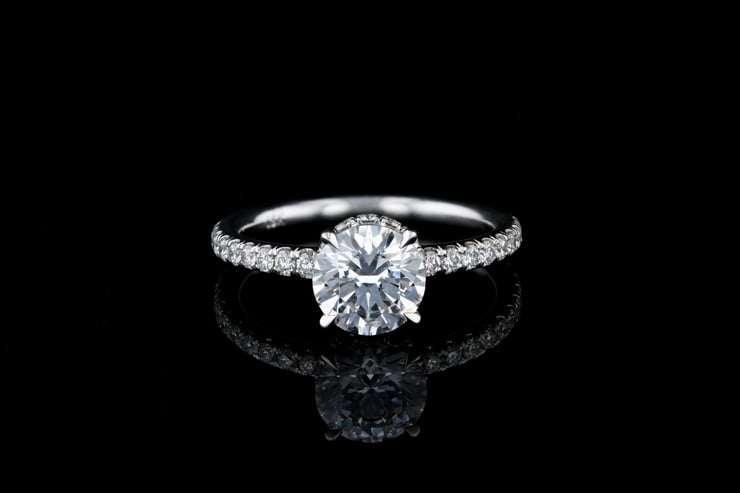 Round Solitaire Pave’ Hidden Bezel