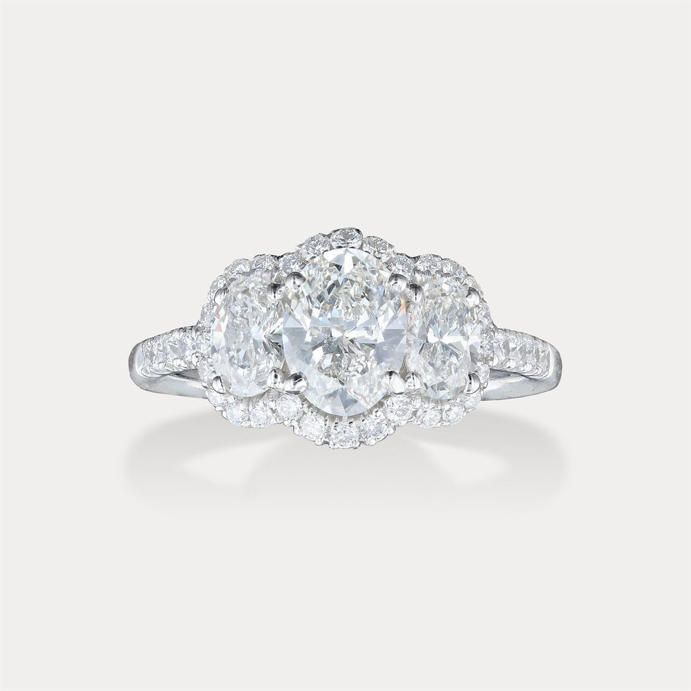 Oval Cluster Three Stone