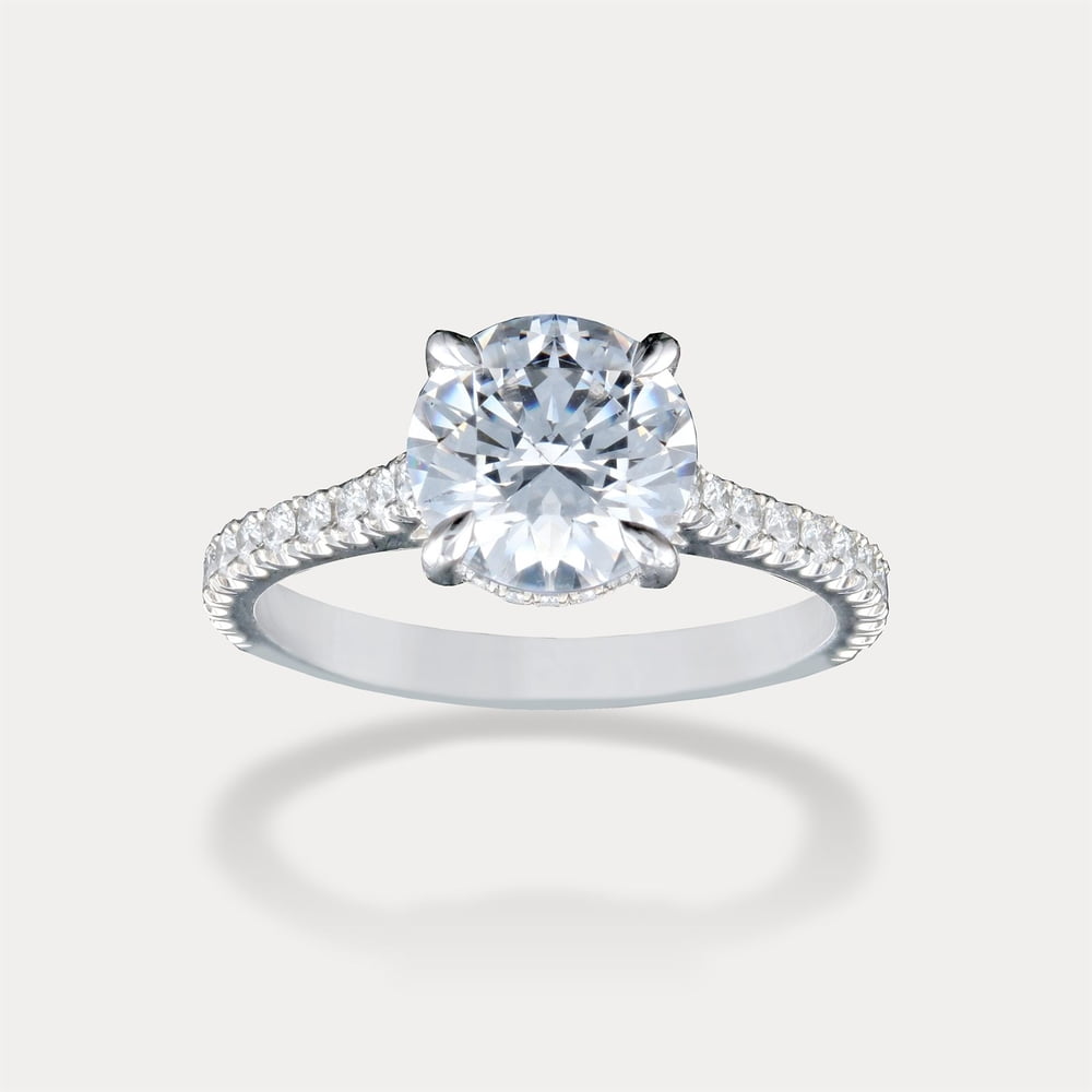 Round Solitaire French Pavé