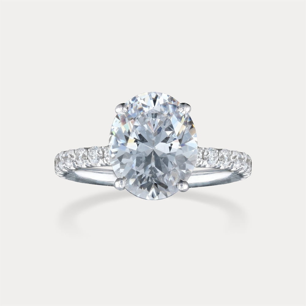 Oval Solitaire Pavé