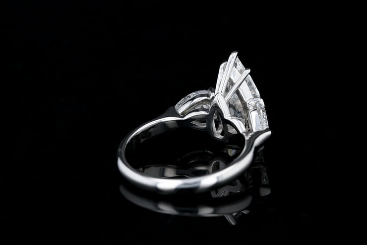 Classic 3 Stone Pear Diamond Ring
