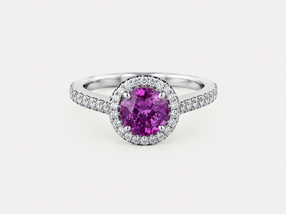 Pink Sapphire Round Halo