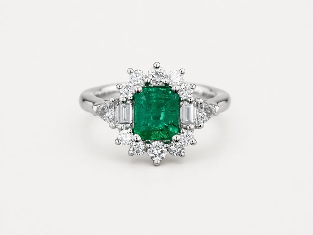 Emerald Diamond Halo