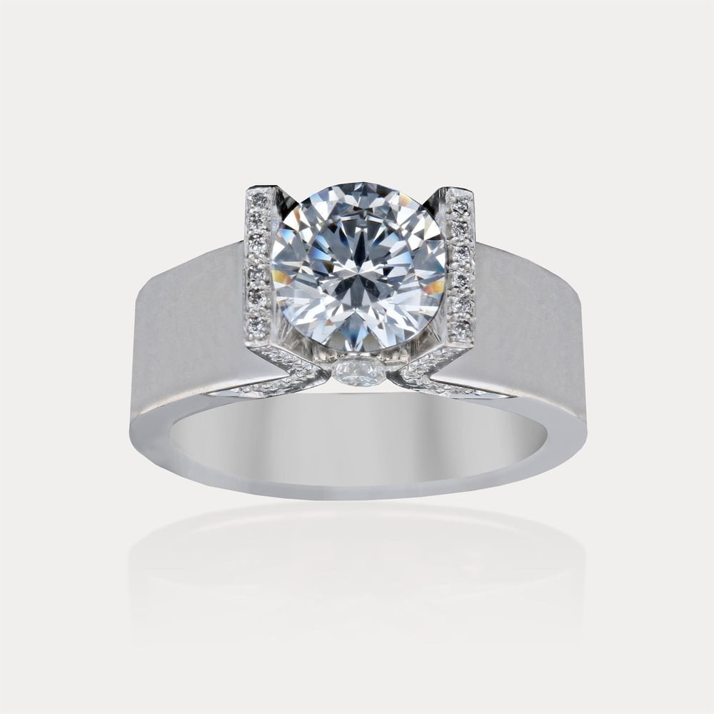 Modern Wide Band Solitaire