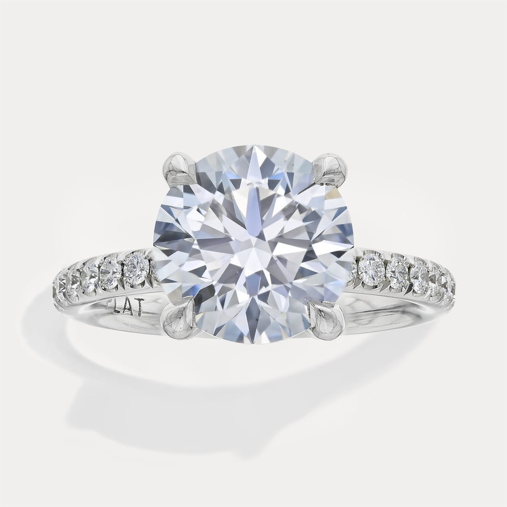 Round Solitaire Pavé Band