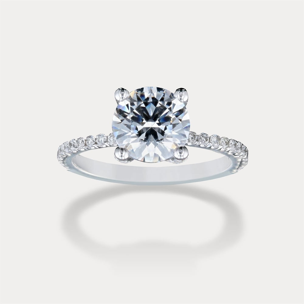 Round Petite Pavé Solitaire