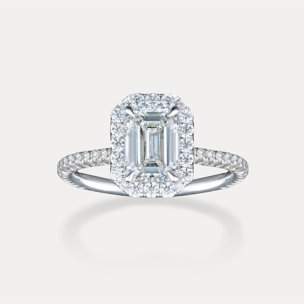 Emerald Cut Pavé Halo