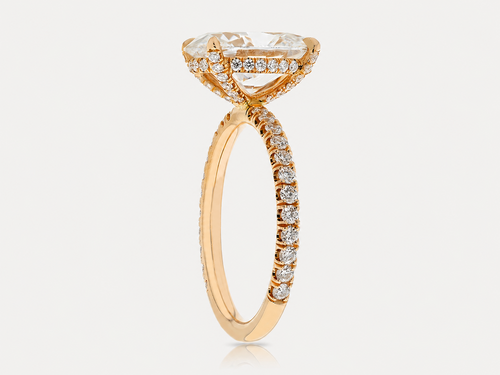 Oval Rose Gold Hidden Halo view 2