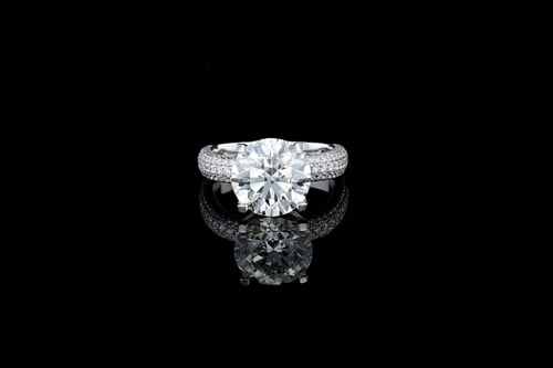 Side Stone Round Solitaire Modern Classic