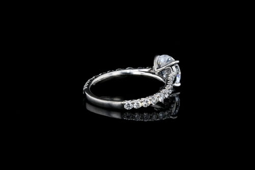 Round Solitaire Pave’ Set Diamond Band