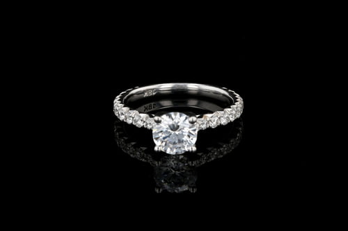 Side Stone Classic French Pave' Solitaire