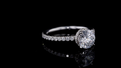 Round Solitaire Pave’ Hidden Bezel