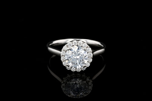 Round Diamond Halo, Gold Ring