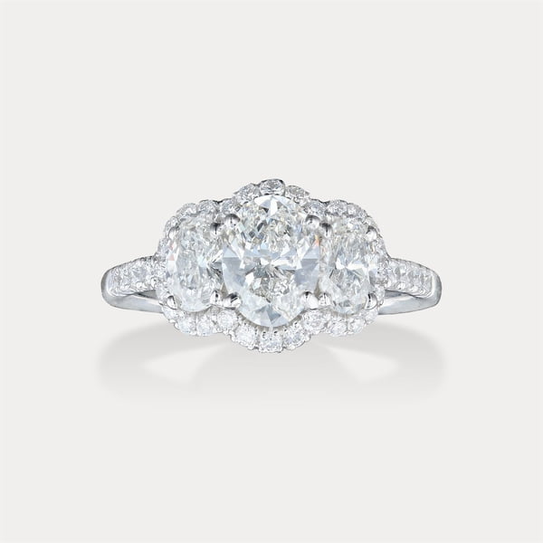 Oval Cluster Three Stone