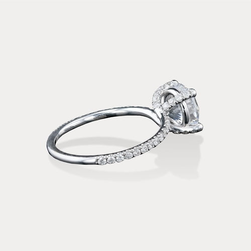 Round Hidden Halo Pavé Band view 2