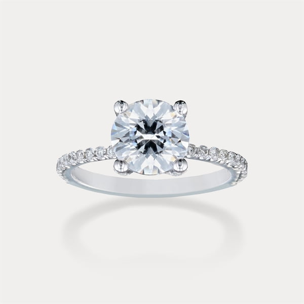 Round Hidden Halo Pavé Band