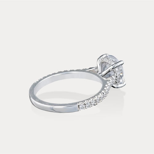 Round Solitaire French Pavé view 2
