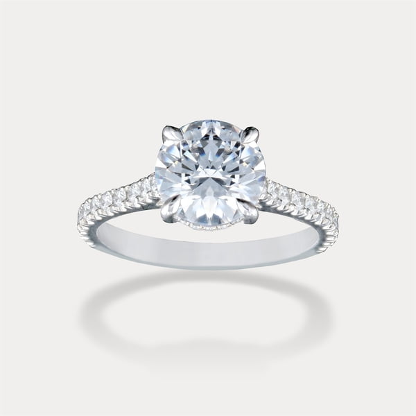 Round Solitaire French Pavé