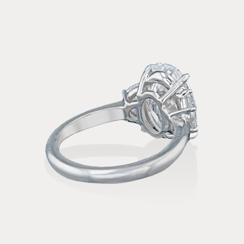 Oval Three Stone Half Moon view 2