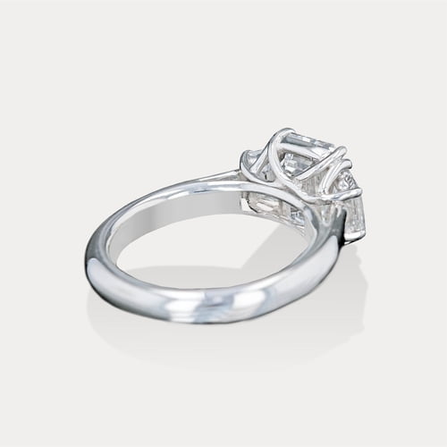 Emerald Three Stone Baguette view 2