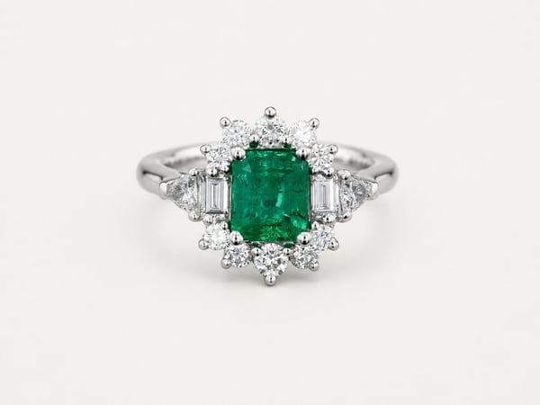 Emerald Diamond Halo view 1