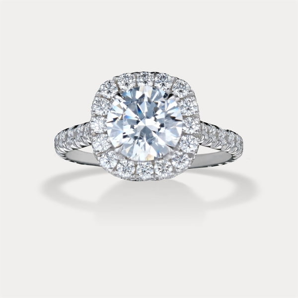 Round Cushion Halo Pavé