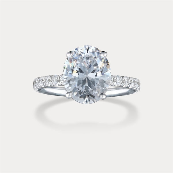 Classic Oval Pavé Solitaire