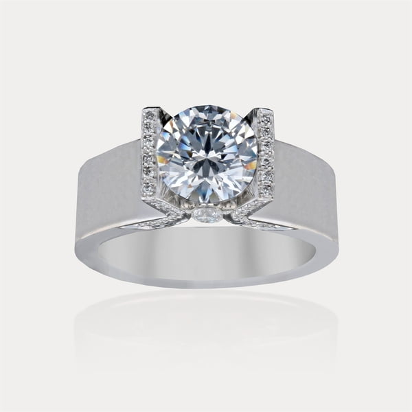 Modern Wide Band Solitaire