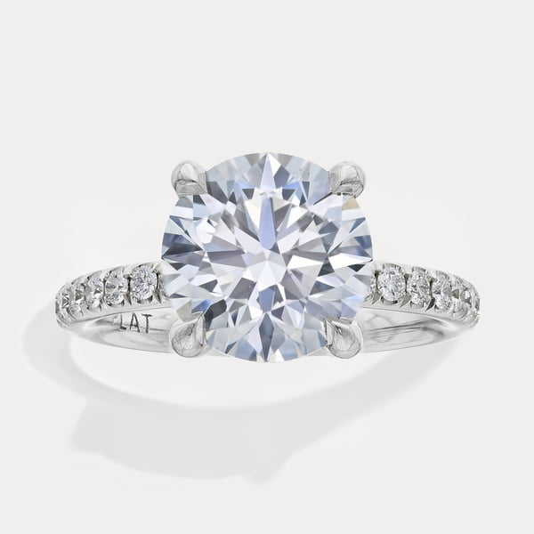 Round Solitaire Pavé Band