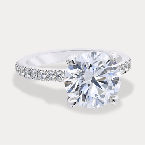 Round Solitaire Pavé Band view 2