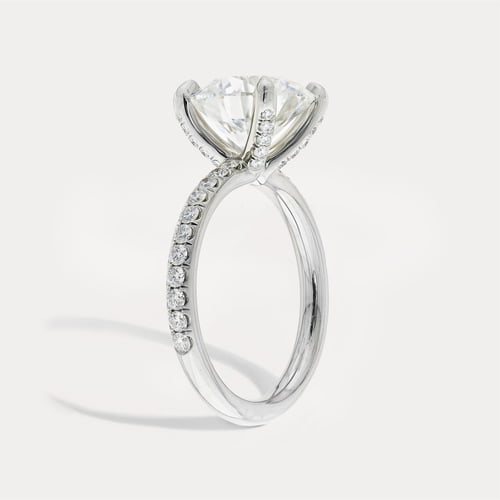 Round Solitaire Pavé Band view 3