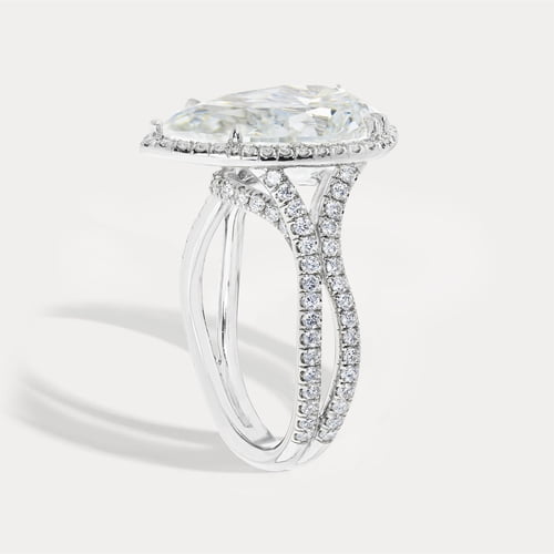 Pear Halo Woven Pavé view 4