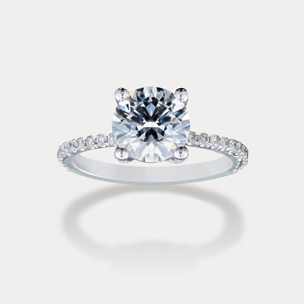 Round Petite Pavé Solitaire