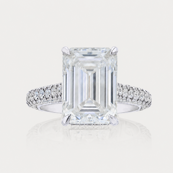 Emerald Cut Three Sided Pavé view 1