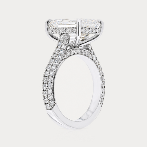 Emerald Cut Three Sided Pavé view 2