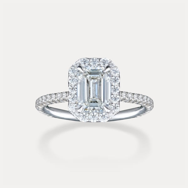 Emerald Cut Pavé Halo