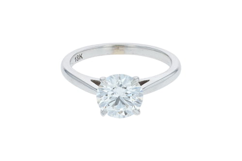 Round Diamond Cathedral Platinum Solitaire